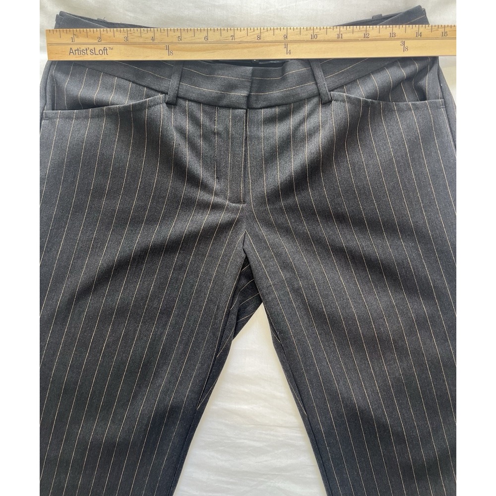BCBGMAXAZRIA Womens Gray Pinstripe Cropped Dress Pants Trousers Size 2 - Picture 6 of 7